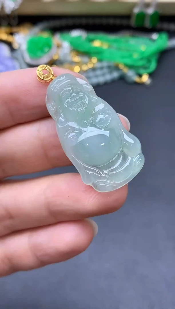 颈饰18K金镶嵌翡翠69-中国好珍宝