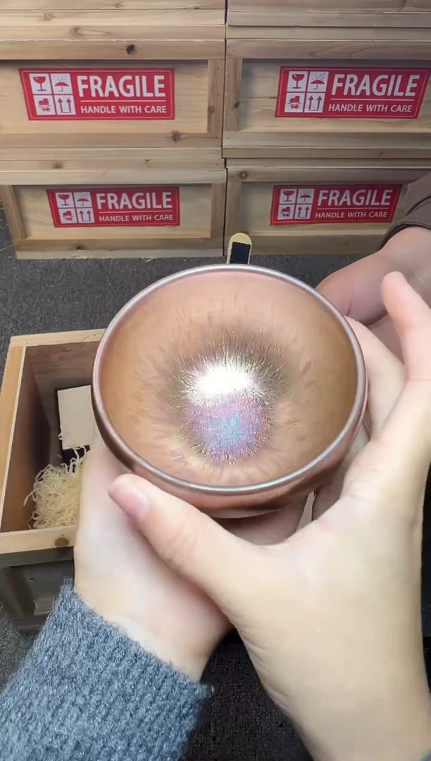 茶盏金丝万绿  建窑建盏主人杯