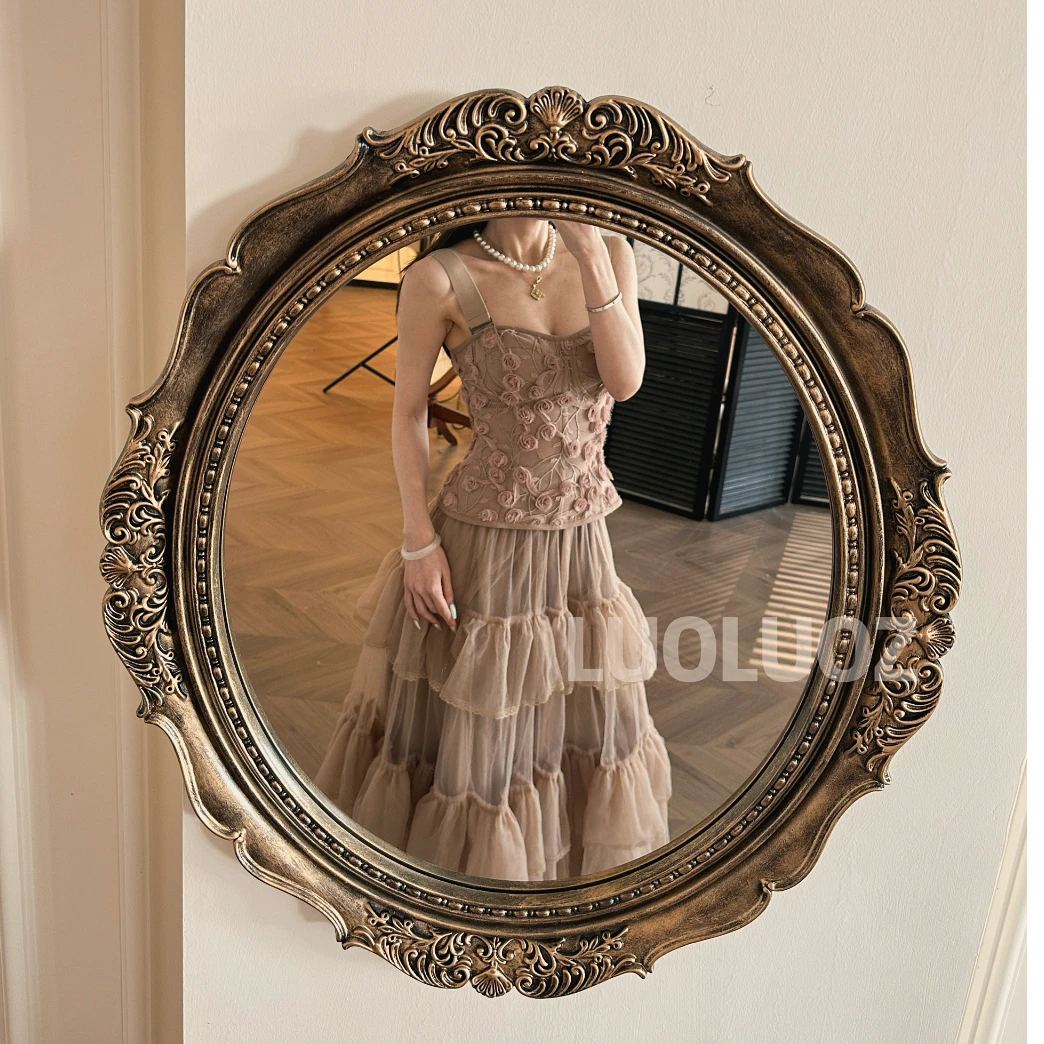 【现货】LUOLUOZ【柳絮翩然】设计感花朵上衣＋时尚半身裙两件套JF583