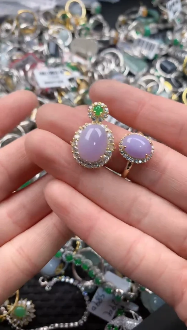 银S925镶嵌戒指翡翠111    9