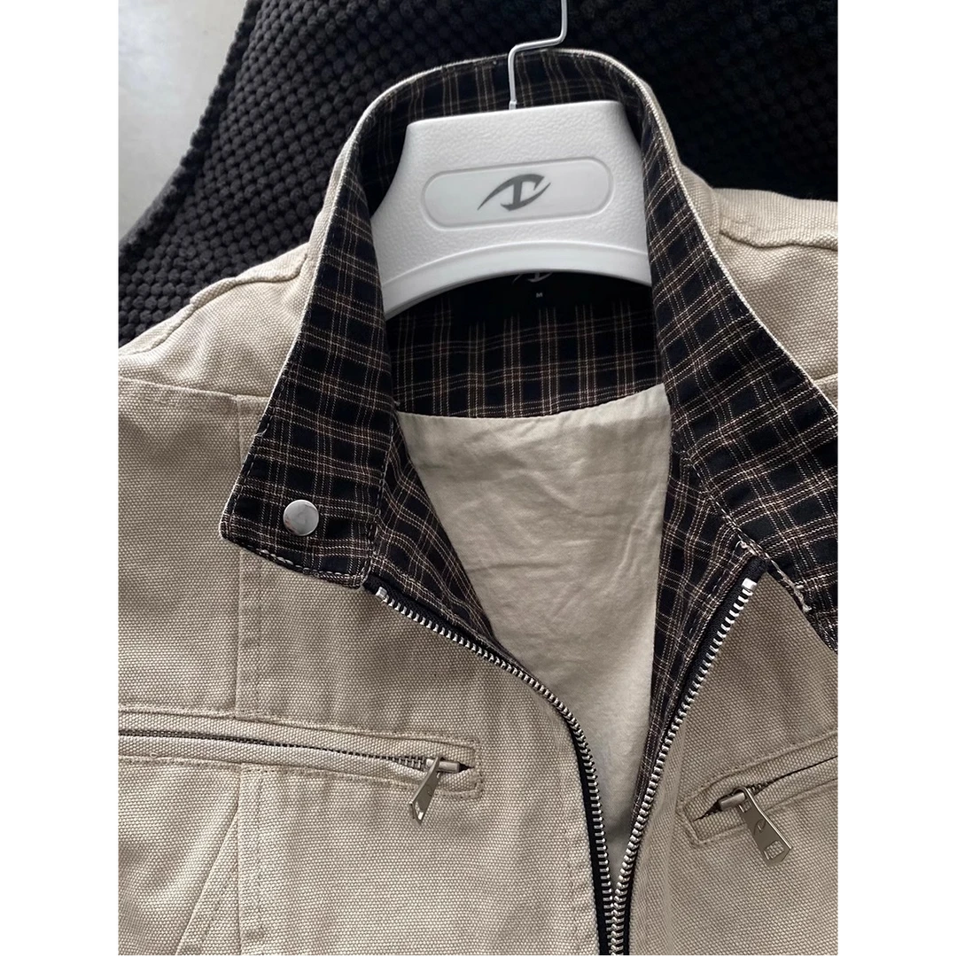 LIGGICC重工哈灵顿夹克二代cleanfit重磅帆布休闲立领外套男