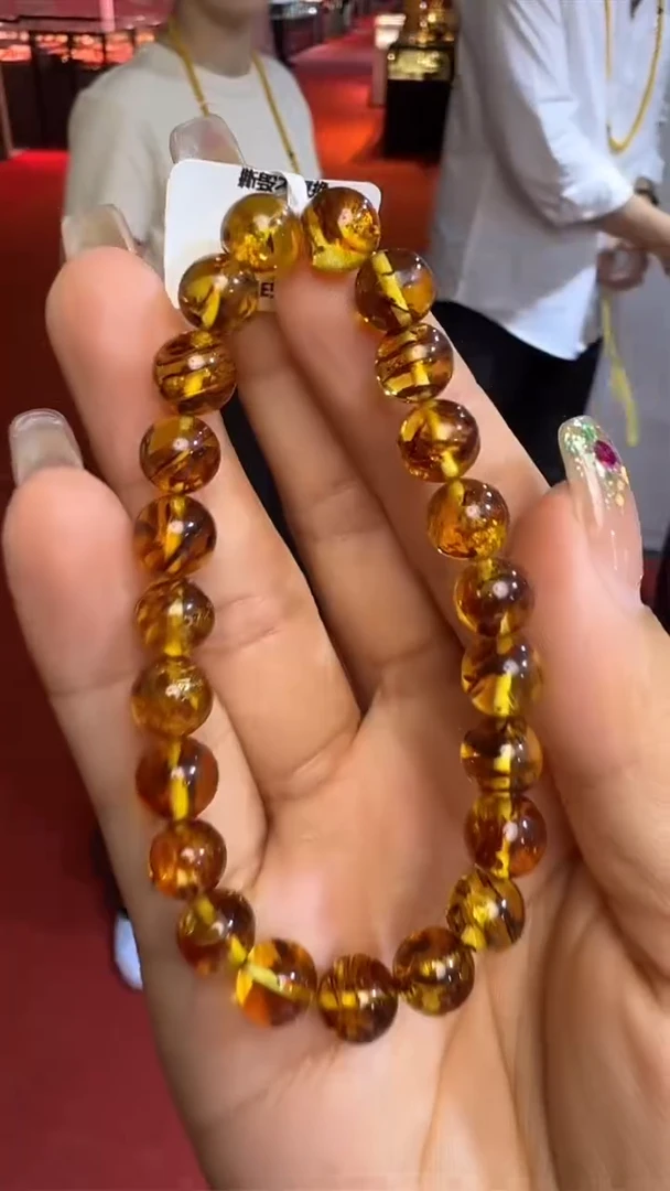 未镶嵌琥珀手链上海珠宝展假一罚十