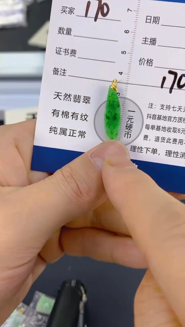 【闪购商品】翡翠颈饰18K金镶嵌天然A货翡翠