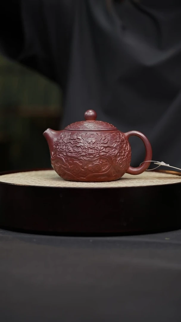 茶壶紫砂24 柴烧龙纹西施原矿紫砂壶