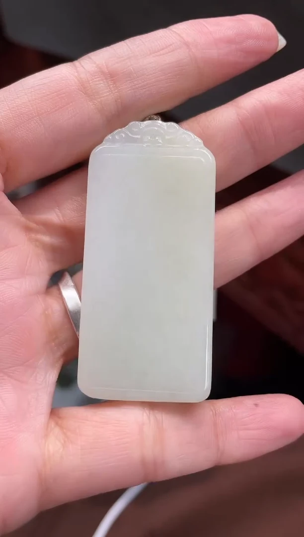 颈饰未镶嵌和田玉云和田玉无事牌54.2*25*6.3