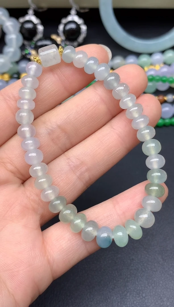 足金镶嵌手串翡翠202-雪姐翡翠天天见