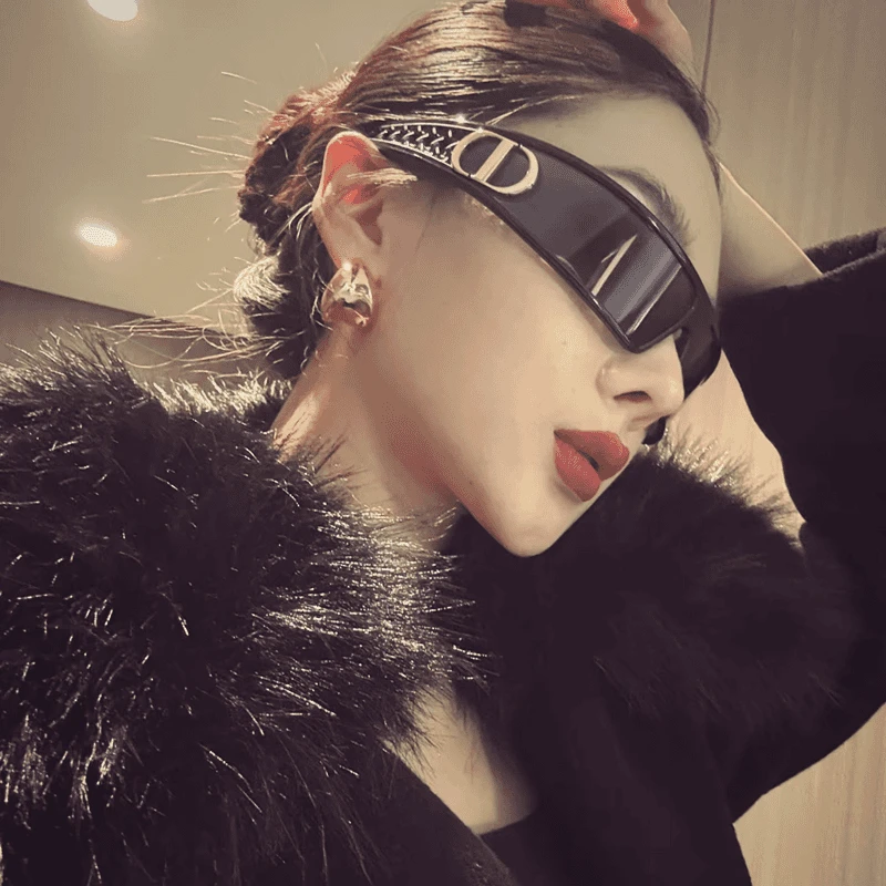 墨镜发箍二合一外出高级感街拍防晒遮阳d家y2k辣妹欧美风太阳眼镜