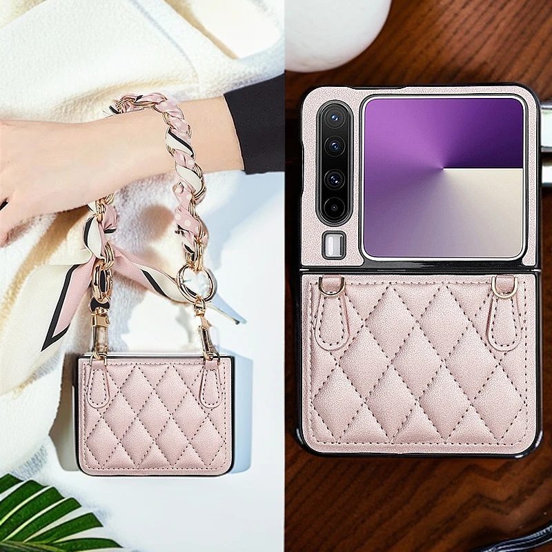 华为PuraX手机壳斜挎丝巾皮质小香风高档保护套女款适用Purax皮套