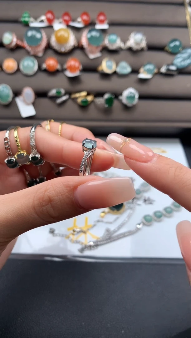 【闪购商品】翡翠戒指银S925镶嵌312321313