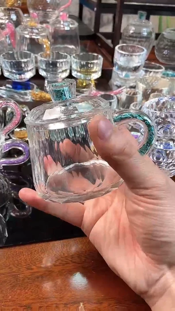 【闪购商品】杯玺宴新款水晶梯形杯绿松石