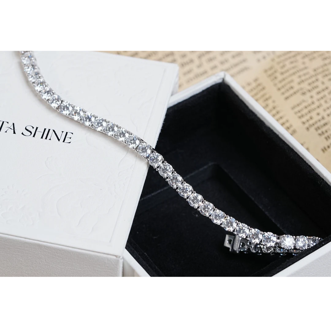 实验室培育钻石Vita Shine闪耀钻石30分满钻铂金镶网球链满钻手链