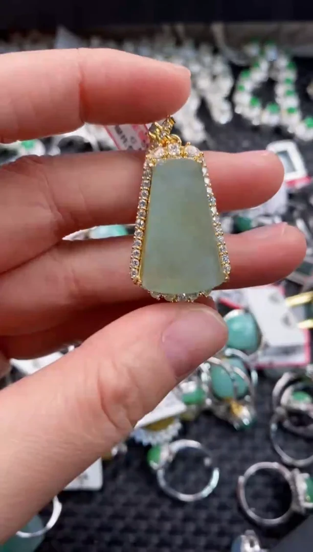 银S925镶嵌戒指翡翠7777                  6