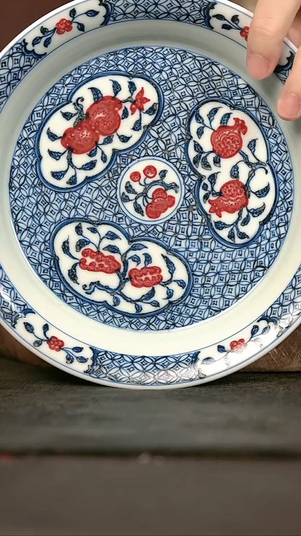 手绘手绘高温现代瓷  气   三多壶承17.5cm