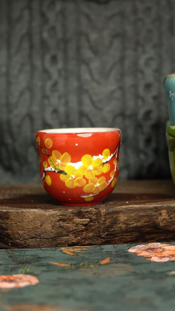 【闪购商品】杯釉下彩手工手绘同款陶器