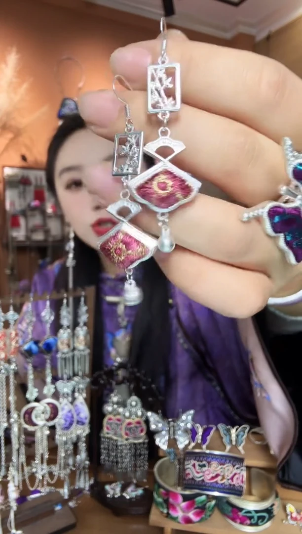 刺绣纯手工民族风耳环