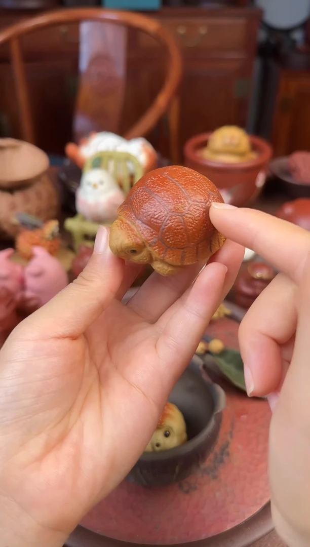 紫砂茶宠紫砂段泥小龟