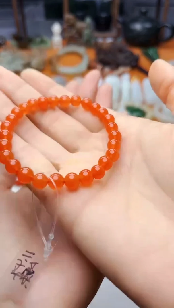 南红玛瑙手串未镶嵌手串