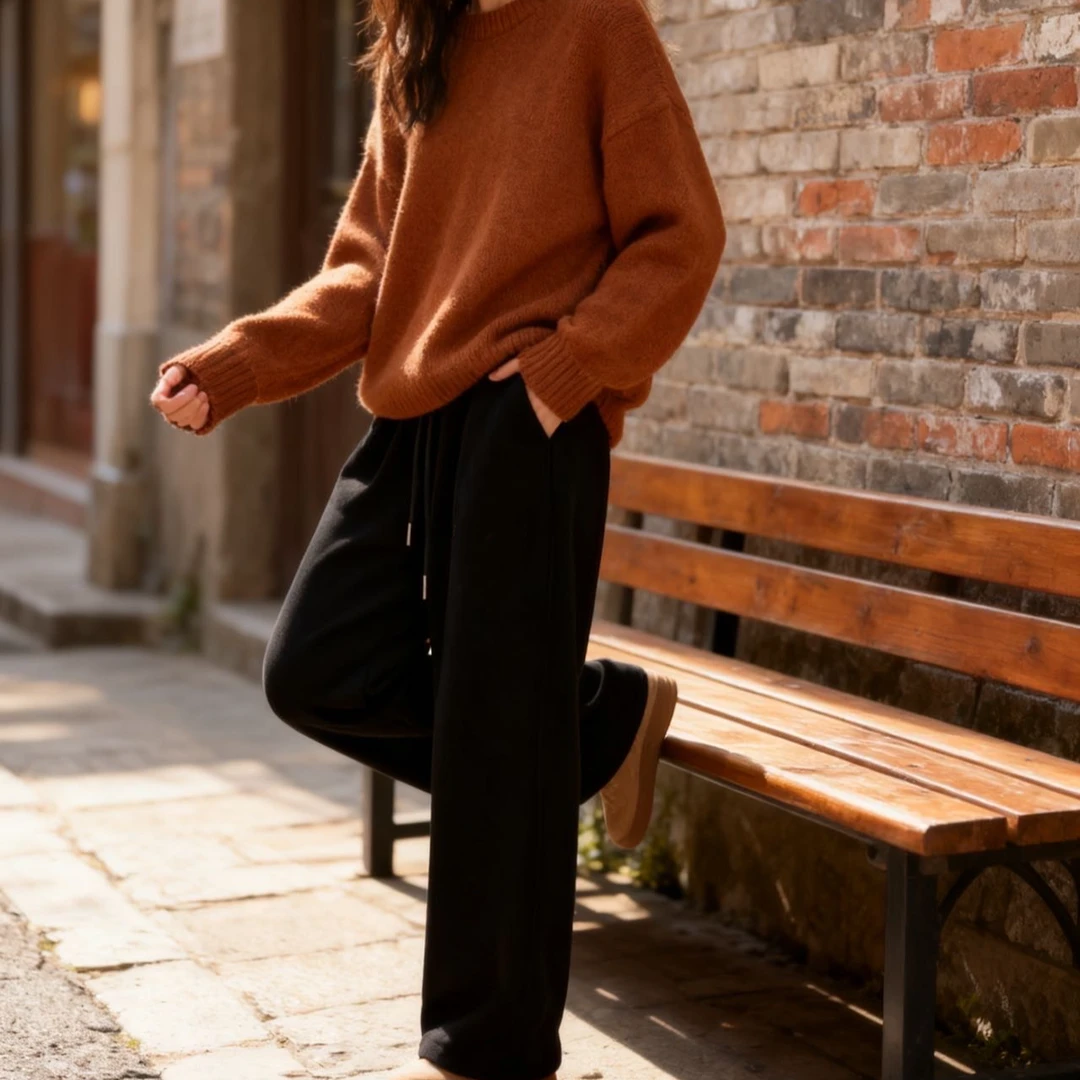 9599269高端专享秋冬款青少年加绒休闲裤黑色（靠谱）