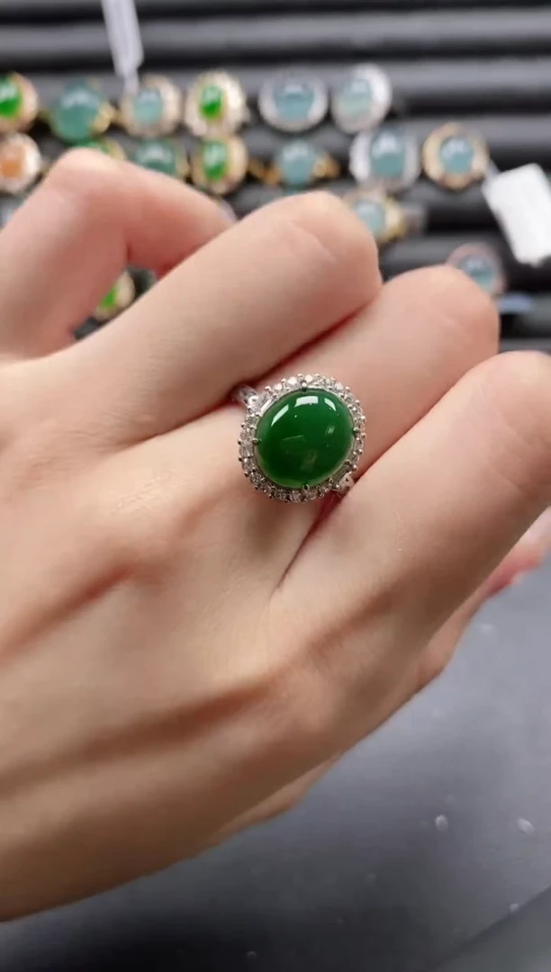 【闪购商品】翡翠戒指银S925镶嵌51511