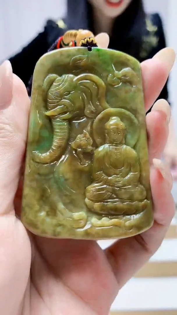 未镶嵌定制翡翠4812MM-毛货挂件57