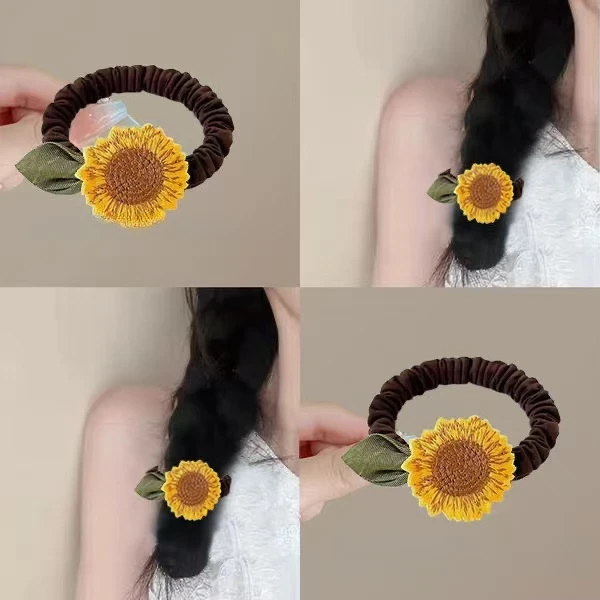 一举夺魁！中考高考礼物大肠发圈向日葵发绳后脑勺扎头发头饰皮筋