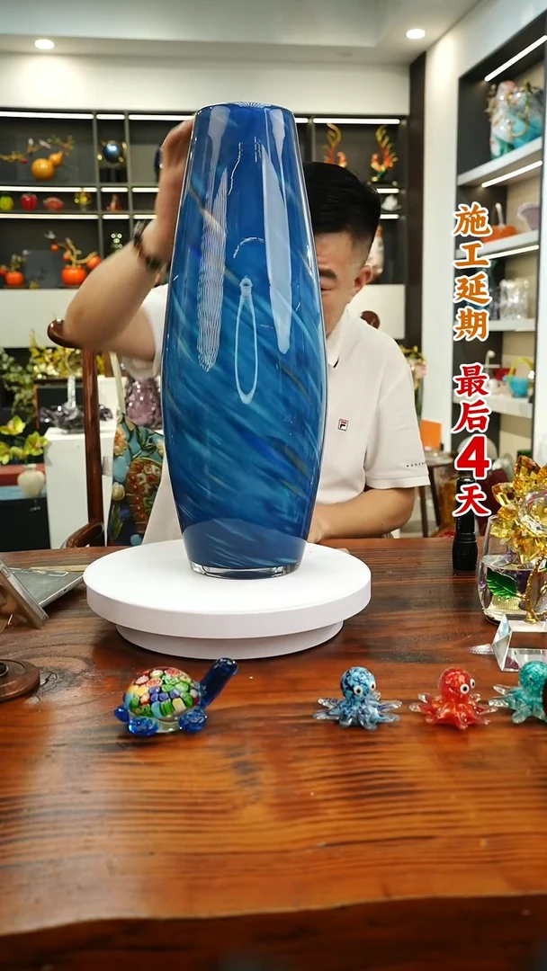 琉璃手工艺品外贸尾货花瓶240  h196