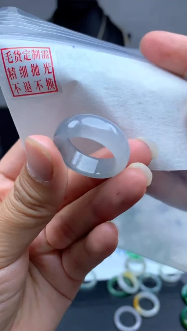 定制翡翠未镶嵌毛货需精细抛光戒圈21#