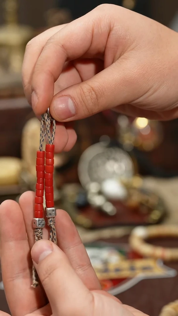 把件柏香籽/百香籽记子5.5mm深海  红色计数器