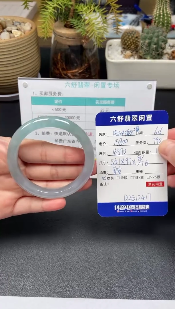 翡翠手镯未镶嵌没****?D2512417