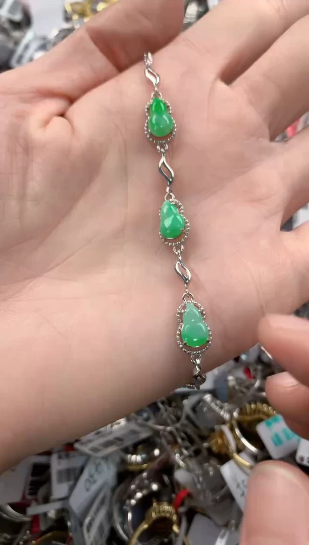 银S925镶嵌戒指翡翠10          3