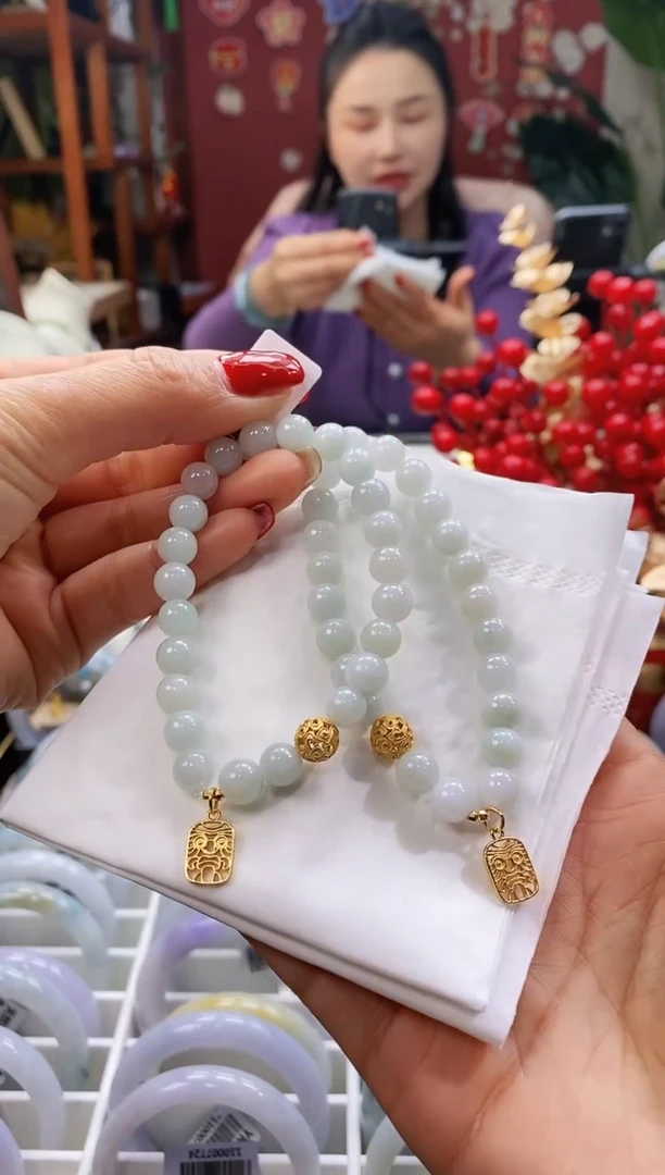 【闪购商品】翡翠手串银S925镶嵌2晴水手串多样性发其一