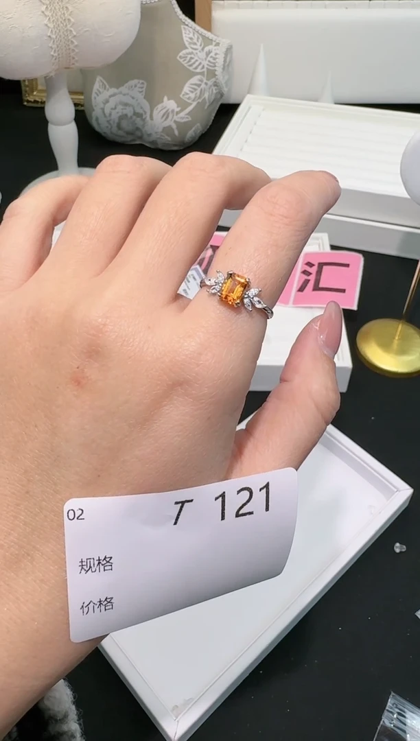【闪购商品】水晶戒指银S925镶嵌多样性发一T121