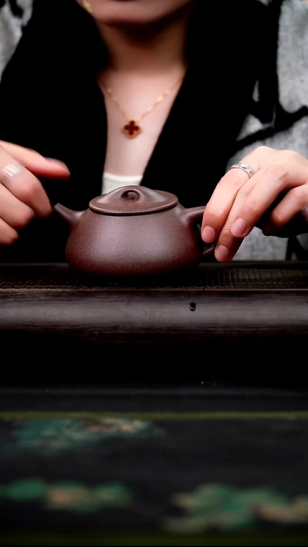 茶壶紫砂特高温底槽青 景舟石瓢