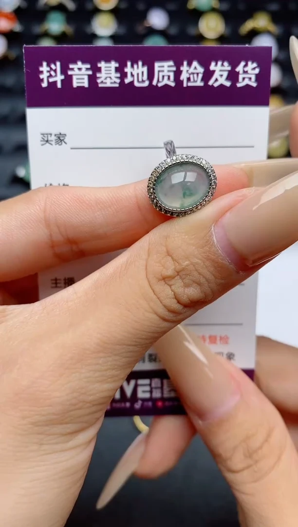 翡翠戒指银S925镶嵌.