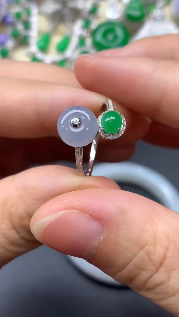 18K金镶嵌戒指翡翠172-中国好珍宝