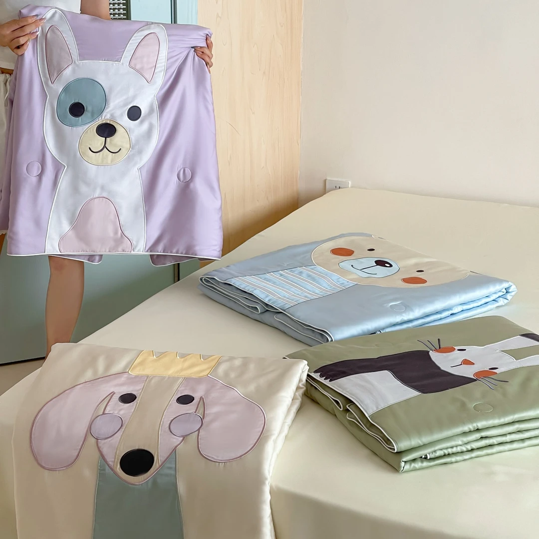 【MJ】灵宠系列 60S兰精天丝贴布绣夏被柔软凉感空调被子被芯可机洗