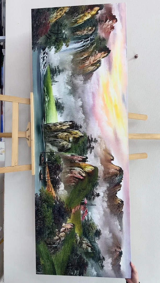 国画大*王东圃-油画荷花作品