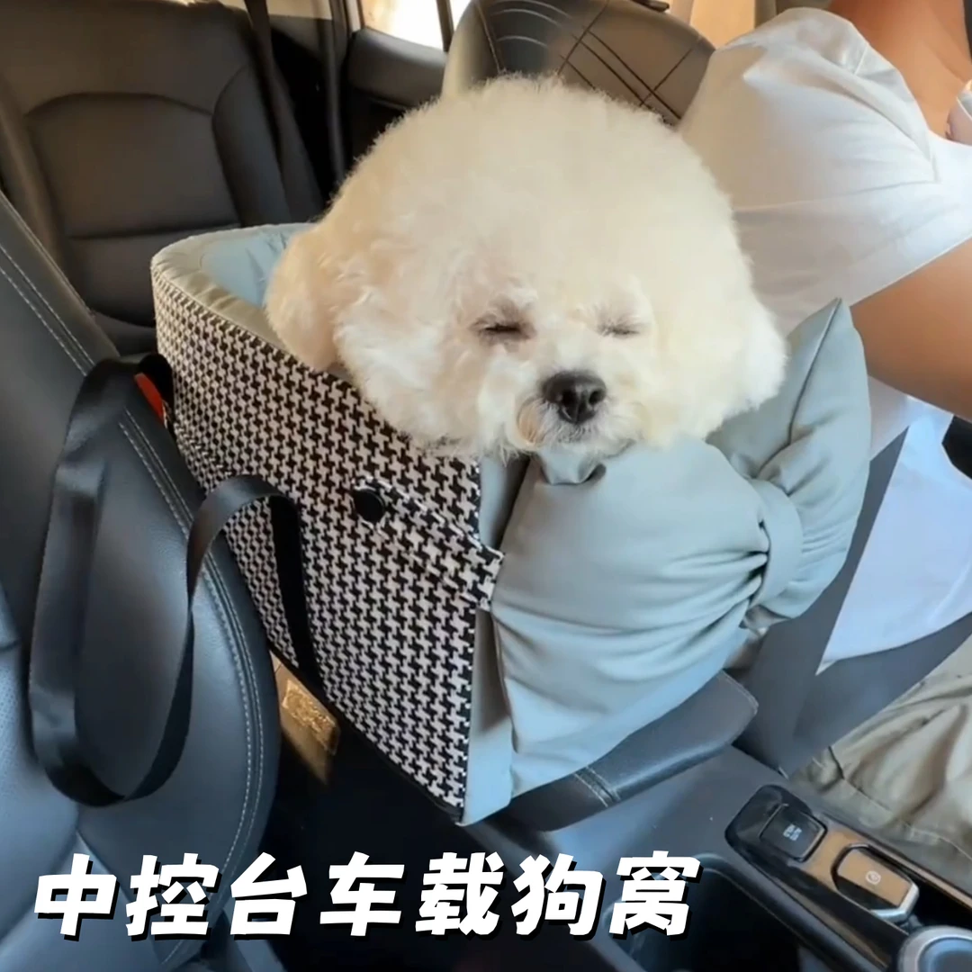 蝴蝶结车载狗窝中控宠物专用车载垫狗狗汽车安全座椅猫咪四季通用