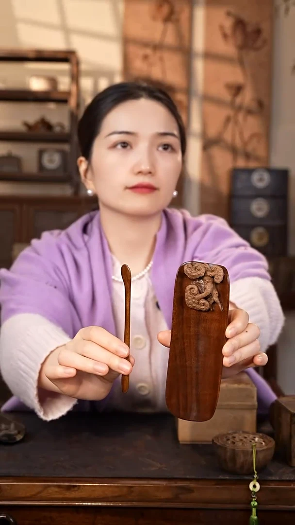 乌木类家具一**尘金丝楠阴沉木茶则