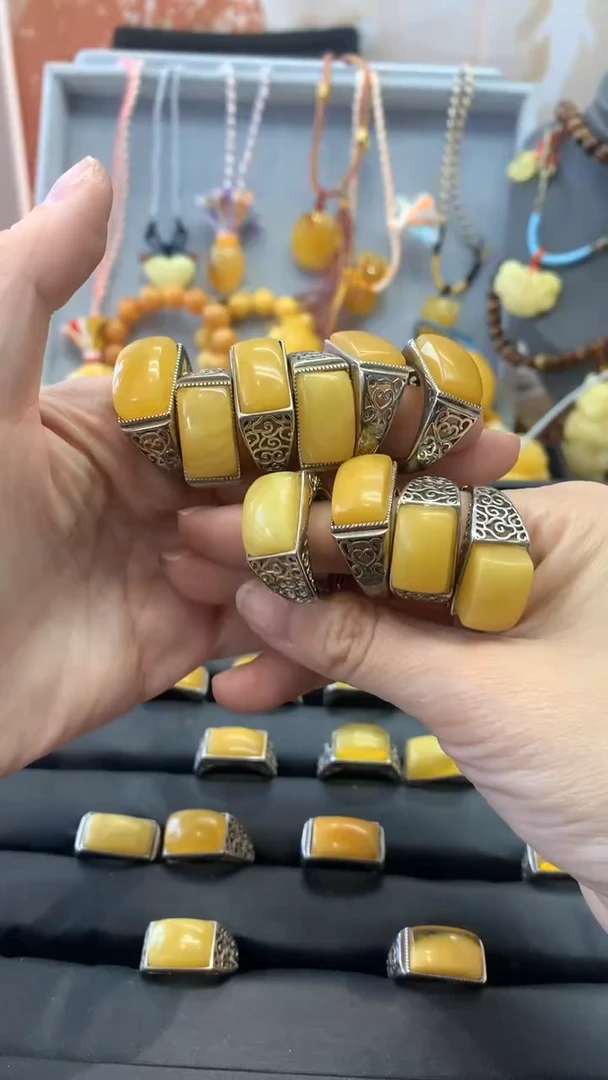 【闪购商品】琥珀珠宝奇石银S925镶嵌115（多样性发其一