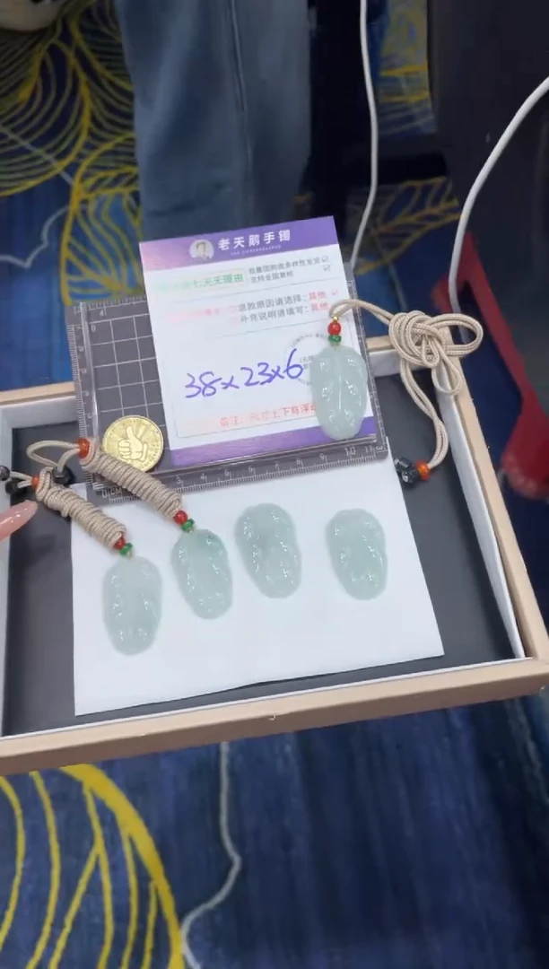 翡翠未镶嵌颈饰翡翠叶子2配绳/多样性发其一ZBCP