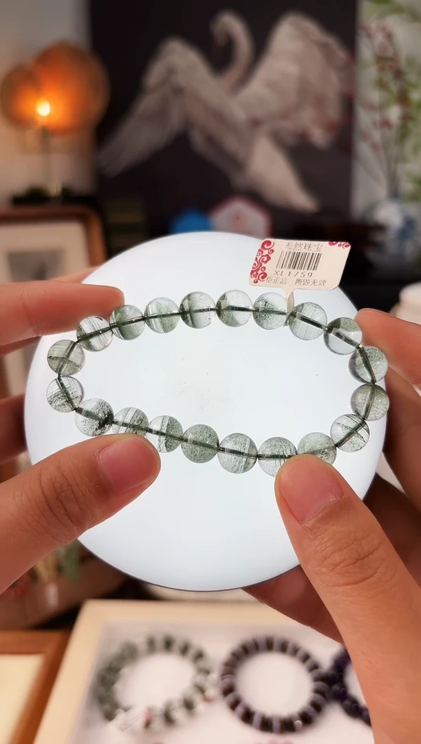 未镶嵌手串水晶XL1759绿幽灵手串9+多样性发一