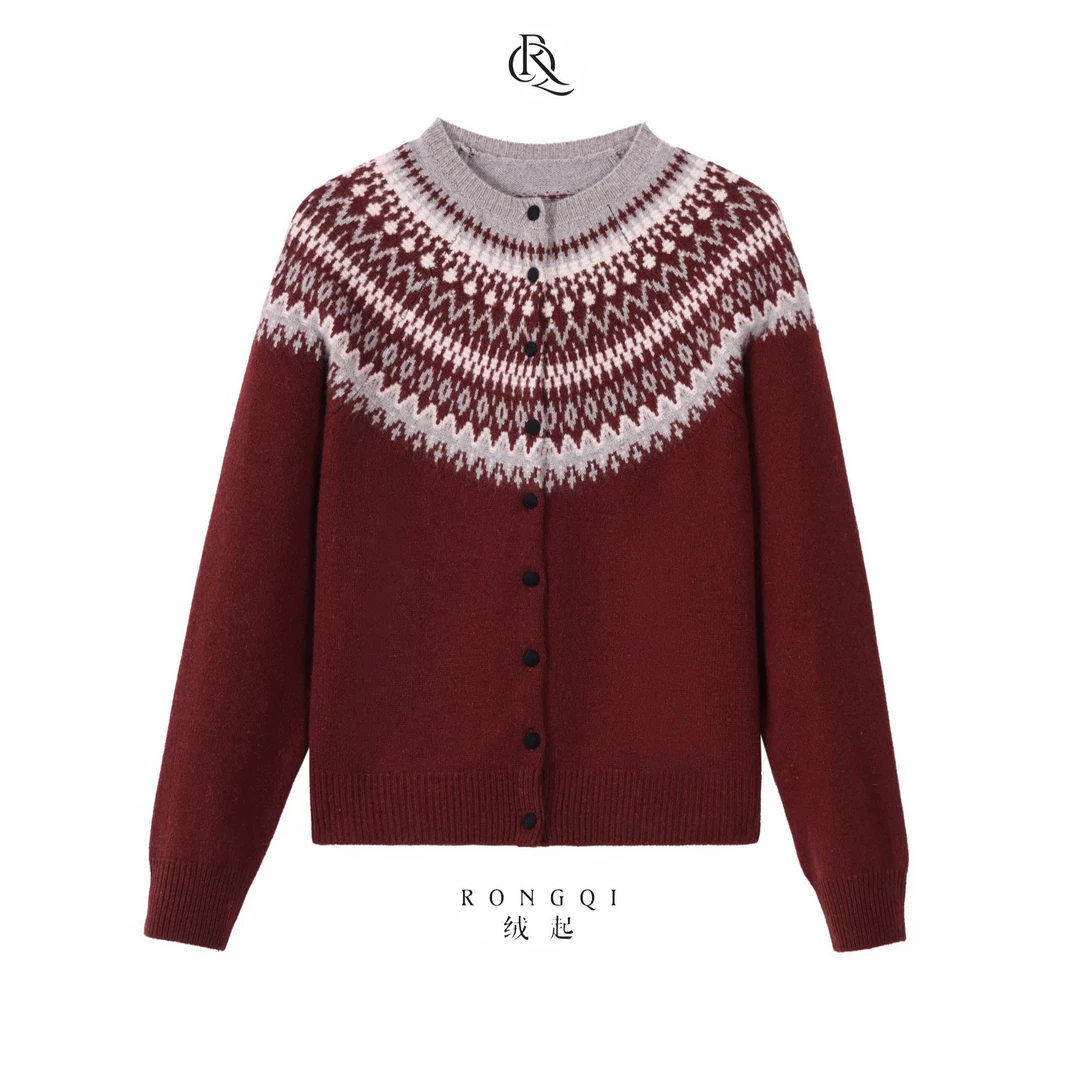 【新东方】秋冬款慵懒复古北欧费尔岛风格开衫X4173