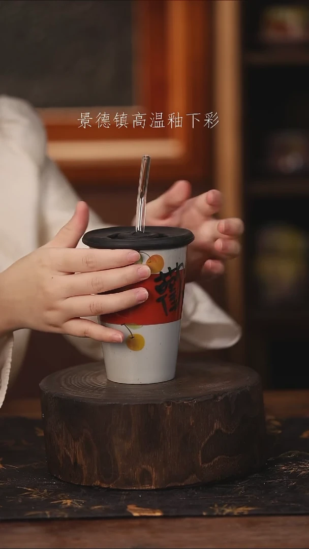 陶瓷景德镇高温釉下手绘陶瓷@L248@