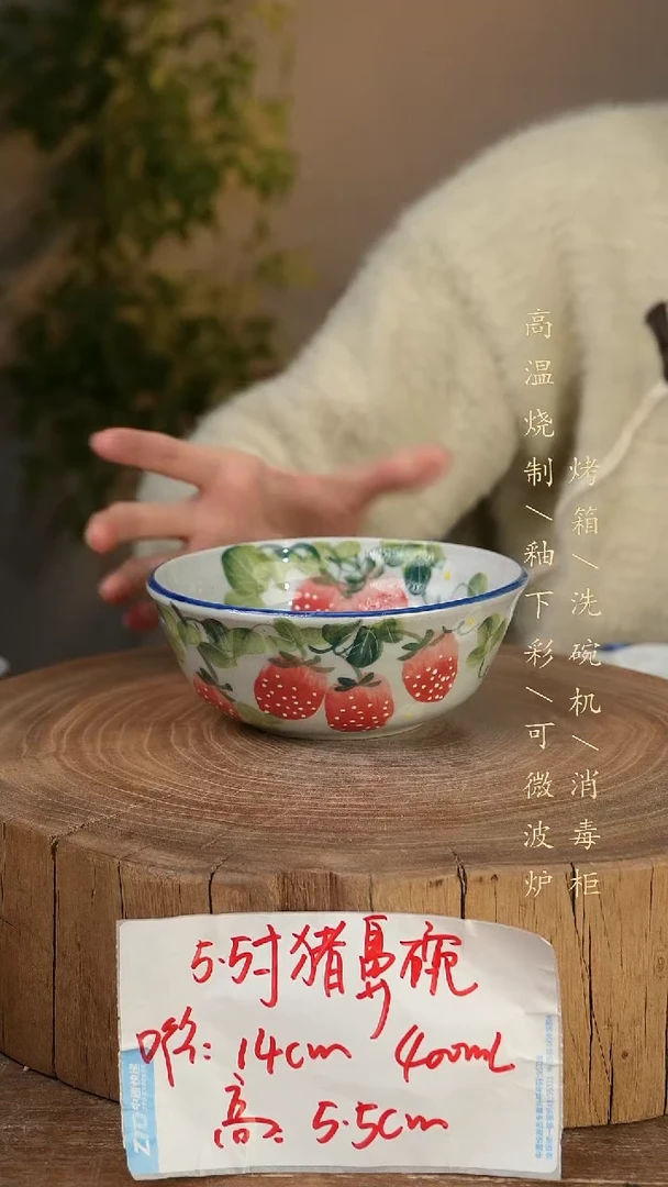 碗瓷景德镇手工手绘高温瓷釉下彩