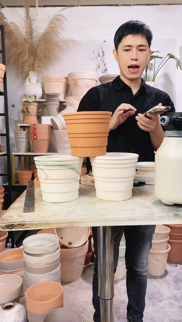 瑕疵无售后16*14竹节3色组合 3盆无托