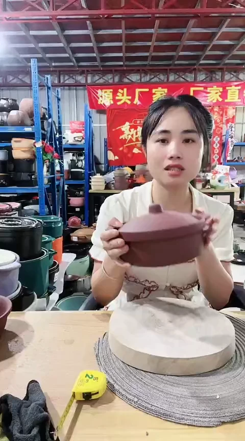 瑕疵紫砂碗带盖色差不圆不可明火