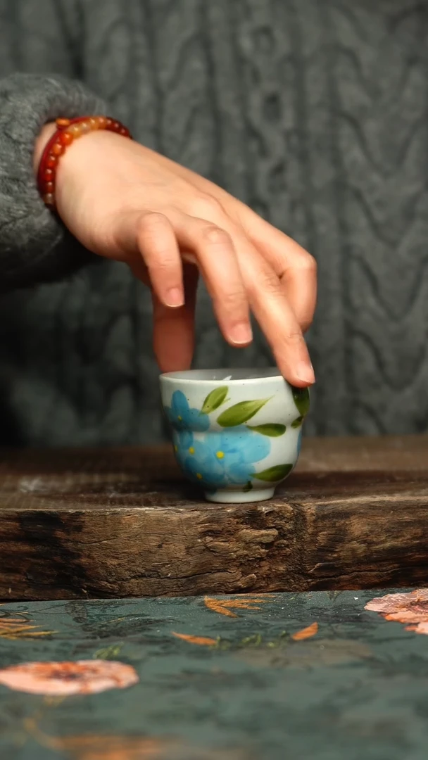 【闪购商品】杯釉下彩手工手绘同款陶器