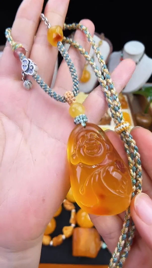 琥珀未镶嵌珠宝奇石指**光柒月
