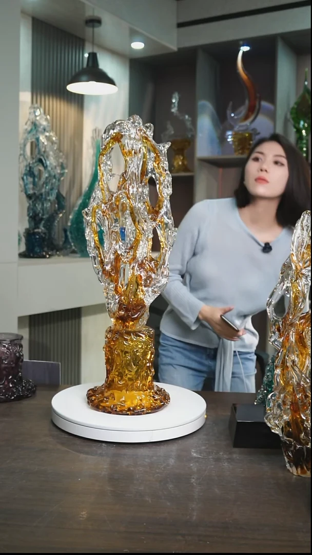 琉璃恒*牛琥珀金色太湖石